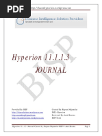 Hyperion 11.1.1.3 Journal: Provided By: BISP Created By: Rupam Majumdar SME - Hyperion Reviewed By: Amit Sharma BISP Team