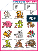 Chinese Zodiac Signs Vocabulary Esl Matching Exercise Worksheet For Kids