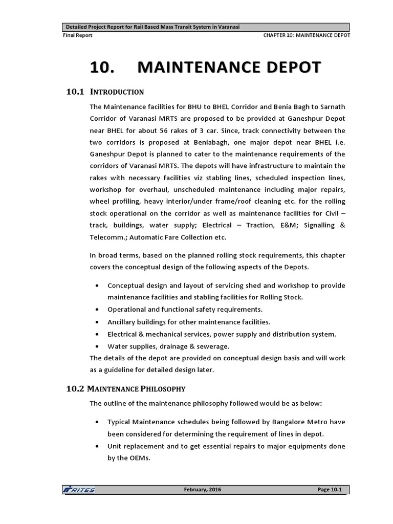 Varanasi MRTS Maintenance Depot Plan | PDF | Rail Transport | Train Station