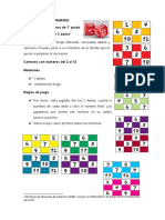 MATEMATICA 1er Grado PRIMARIA. Bingo para Jugar Con 2 Dados