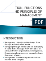 Evolution, Functions and Principles of Management