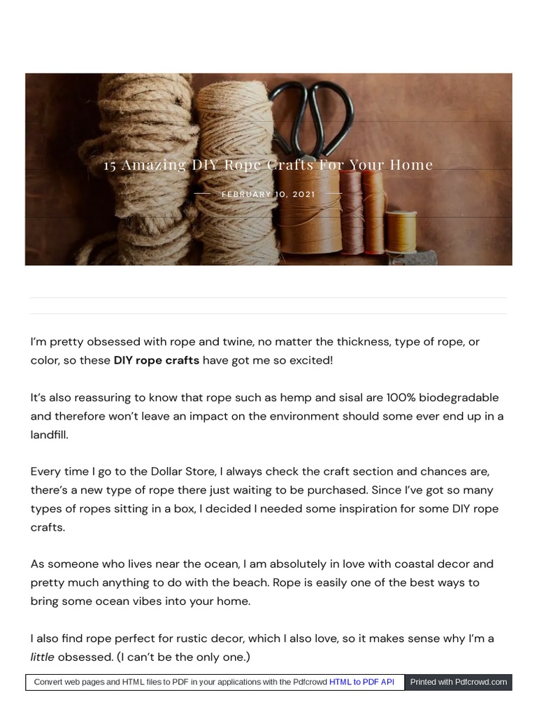 Diy Rope Crafts, PDF, Rope