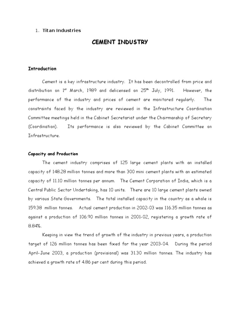 Overview of India's Cement Industry | PDF | Cement | Concrete