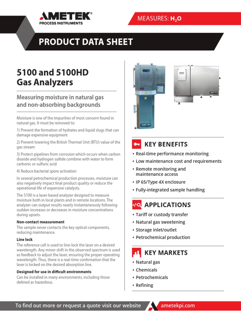 F 0301 5100 Series Gas Analyzers For Moisture in Natural Gas PDF