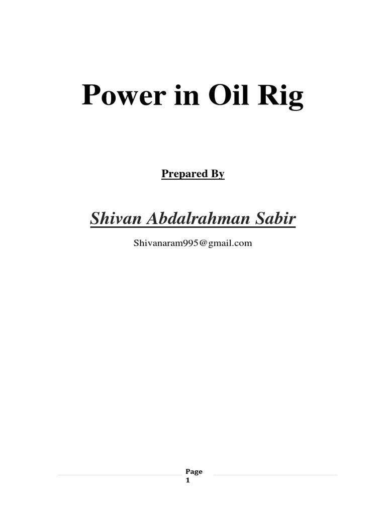 Power in Oil Rig | PDF | Voltage | Atoms