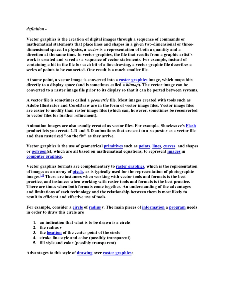 Definition of Vector | PDF | Computer Graphics | Graphics