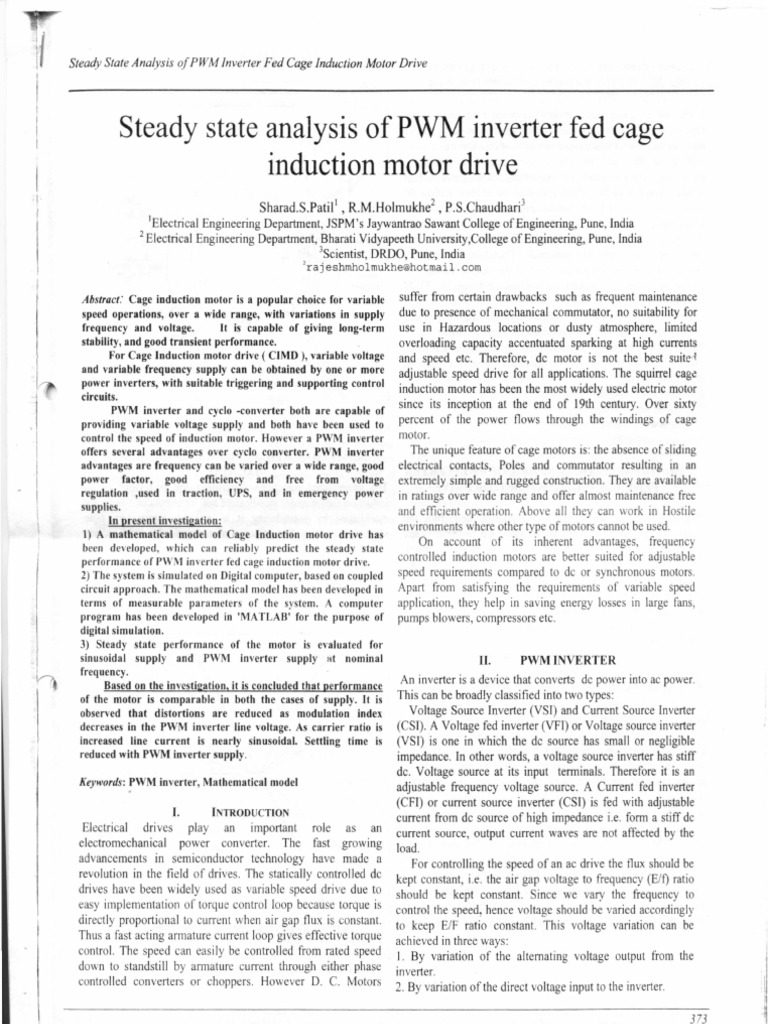 PWM Inverter Analysis for Induction Motors | PDF | Power Inverter ...