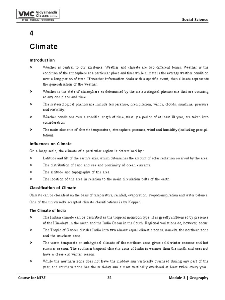 Chapter 4 Climate Pdf Pdf Climate Monsoon