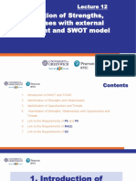 12 - (5032) - Lecture 12 - Interrelation of Strengths, Weaknesses With External Environment and SWOT Model - 27422