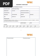 Assignment 1 Front Sheet