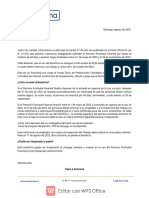 Carta Empleador Extensión Permiso Postnatal Parental