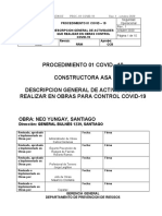 PROC. 01 COVID-19 DESCRIPCION GENERAL DE ACTIVIDADES A REALIZAR EN OBRAS PARA CONTROL COVID-19 Rev.1 27-10-2020