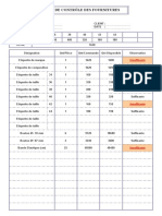 Fiche Controle Des Fournitures