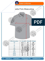 Camiseta Polo Masculina - Medidas
