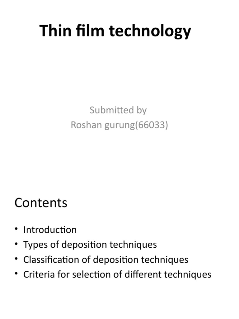 Overview of Thin Film Deposition Techniques | PDF | Thin Film | Sputtering
