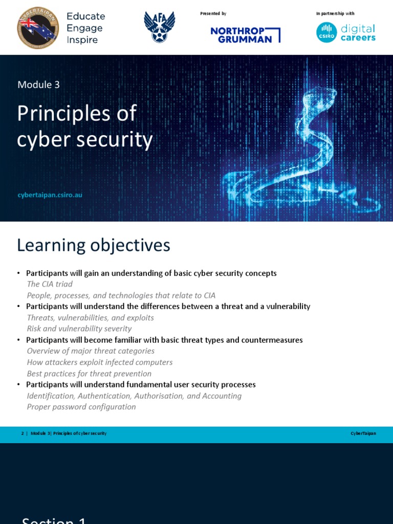 Principles of cyber security cybertaipan csiro au pdf