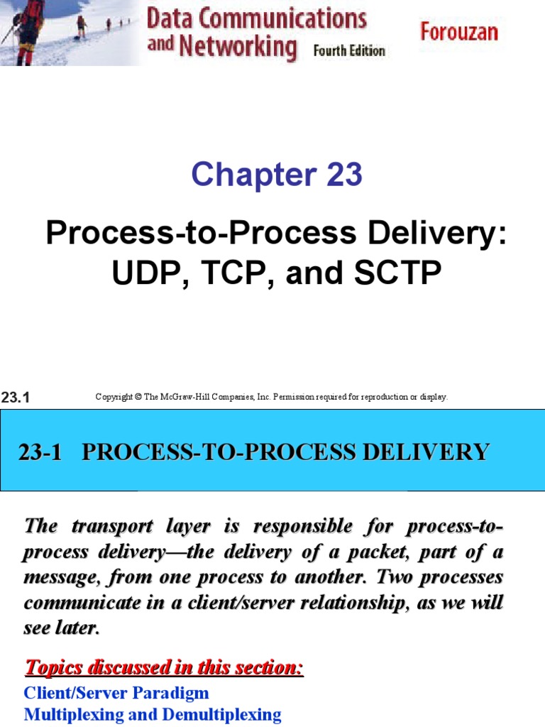 Process-to-Process Delivery: Udp, TCP, and SCTP | PDF | Transmission ...