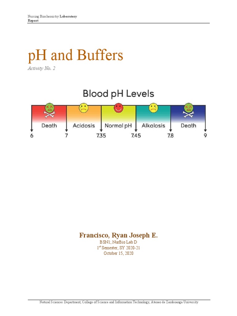PH and Buffers: Francisco, Ryan Joseph E | PDF | Osmosis | Chemistry
