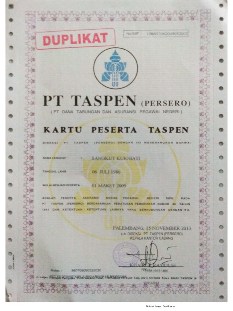Kartu Taspen | PDF