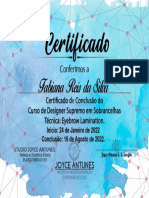 Certificado Editável EyebrowFabiana Reis Da Silva