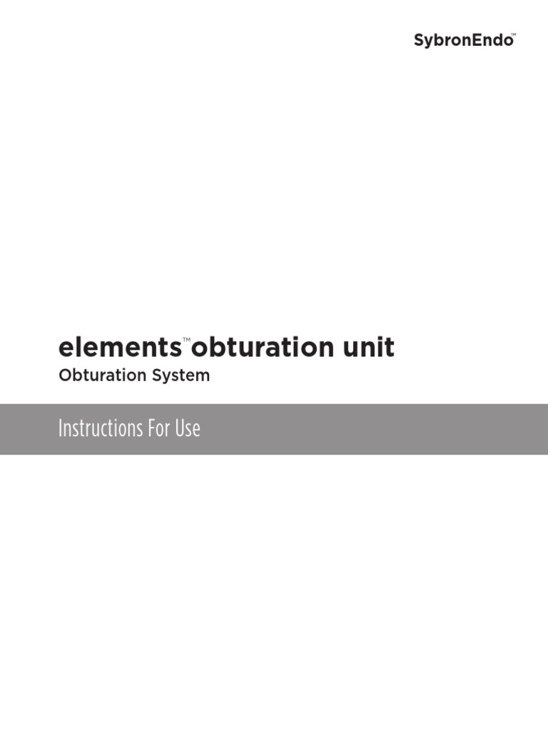 IFU ElementsObturationUnit 20191211 ML PDF Sterilization