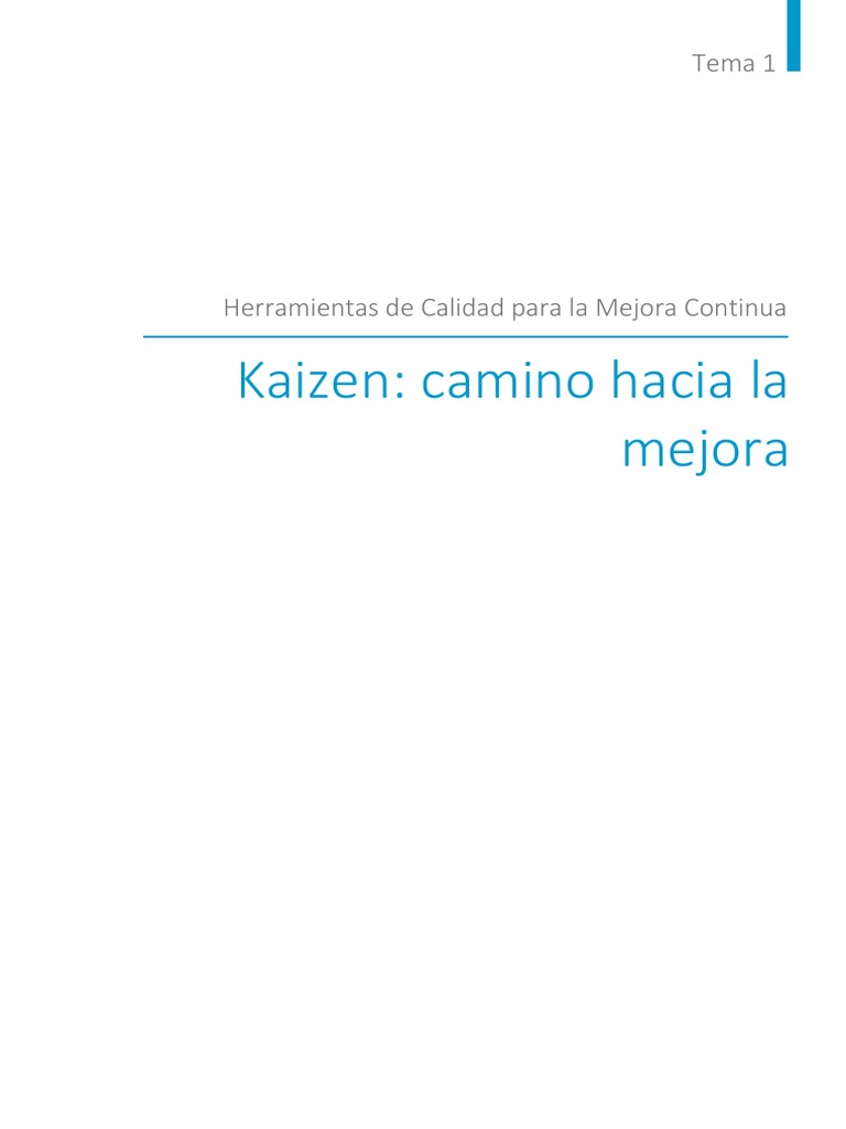 Tema1: Kaizen Camino A La Mejora | PDF | Calidad (comercial) | Lean ...