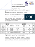 MSDS Cemento