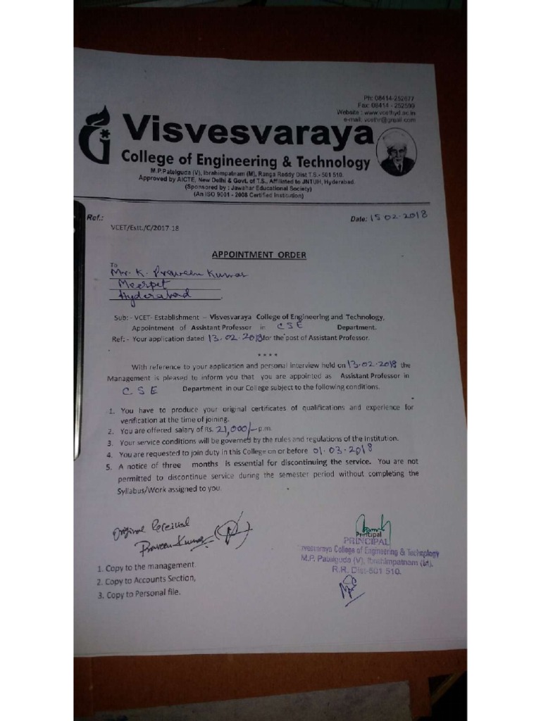 Appointment Order PDF
