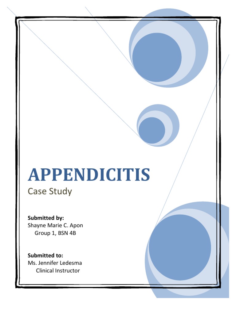 Appendicitis Case Study Human Digestive System Gastrointestinal Tract