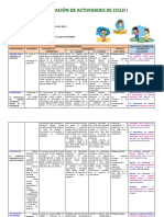 Planificación de Actividades de Ciclo I