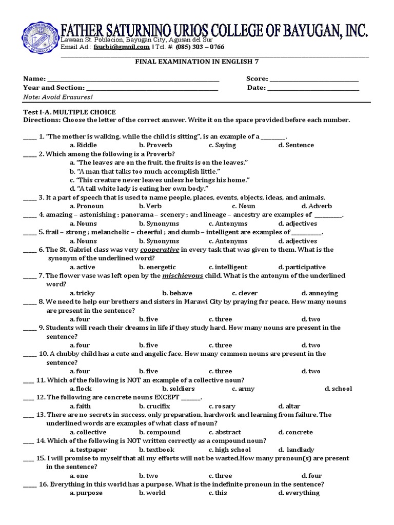 final-examination-st-gabriel-pdf-verb-part-of-speech
