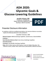 ADA 2020: T2DM Glycemic Goals & Glucose-Lowering Guidelines