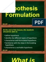 Hypothesis Formluation