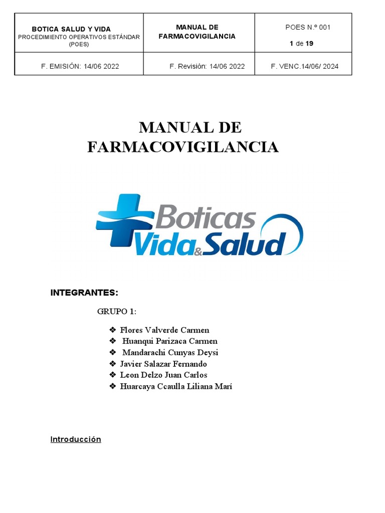 Comprehensive manual on pharmacovigilance procedures for a pharmacy
