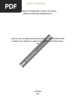 MANUAL PARA ELABORAÇÃO DE TRABALHOS TÉCNICO-CIENTÍFICOS PUC/PR - APA