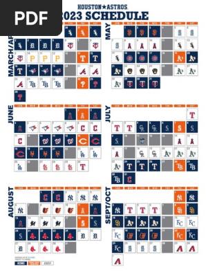 2023 Houston Astros Schedule | PDF