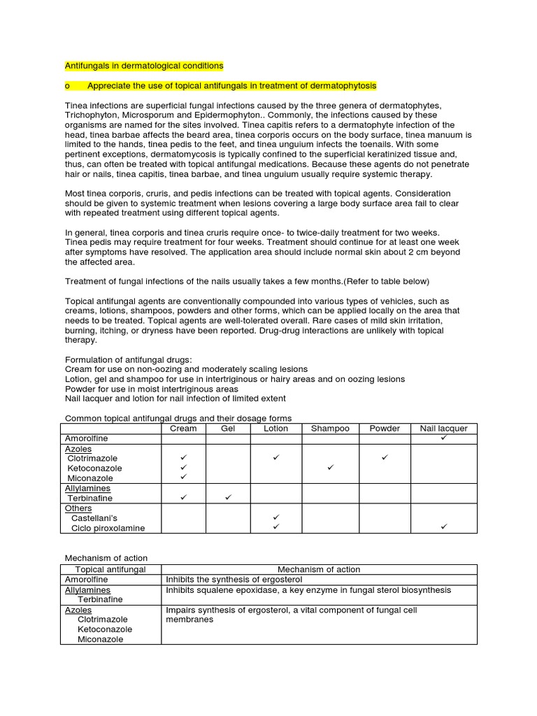 Antifungals PDF Medical Specialties Fungus
