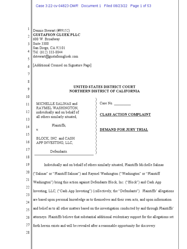 Block Class Action Lawsuit PDF Identity Theft Computer Security