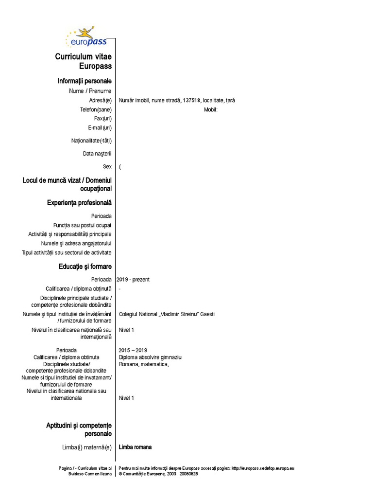 CV in Format European | PDF