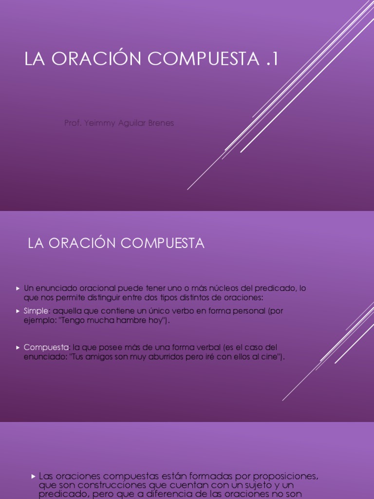 Partes de la oración compuesta | PDF | Oración (Lingüística) | Ciencia ...