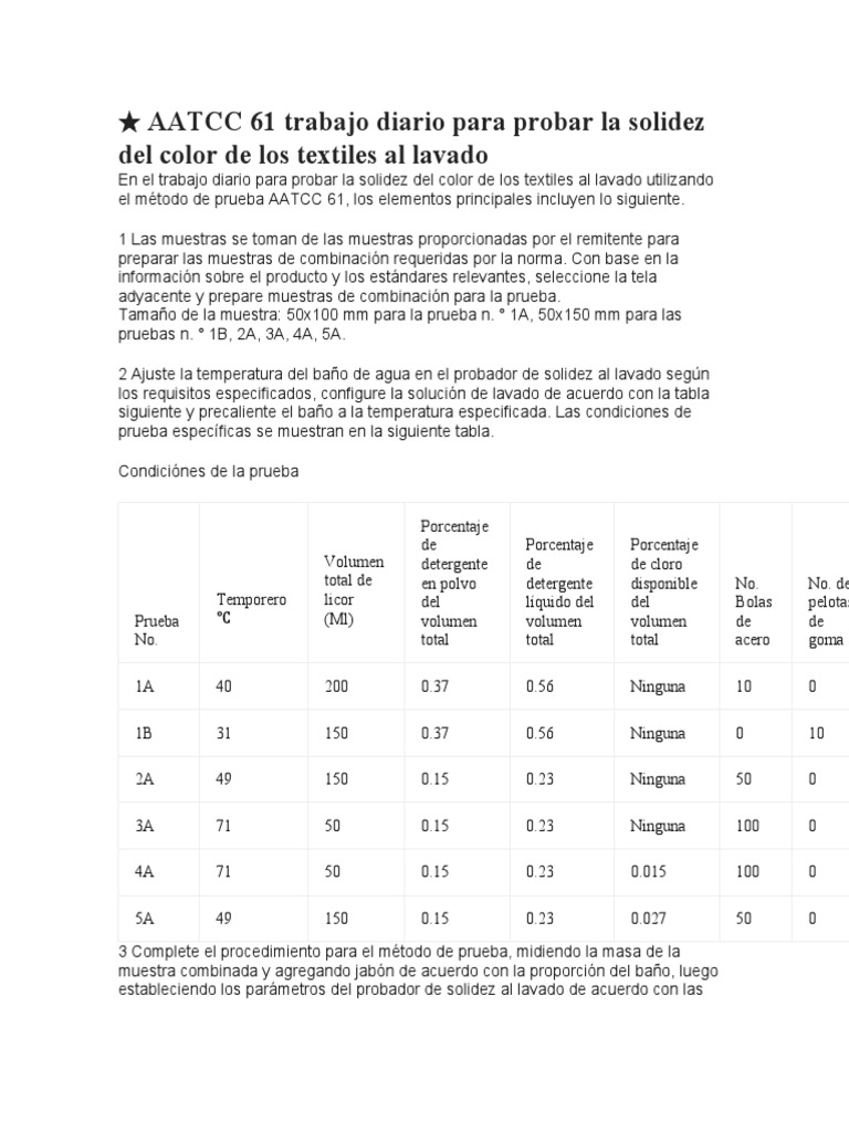 AATCC 61 Trabajo Diario para Probar La Solidez Del Color de Los ...