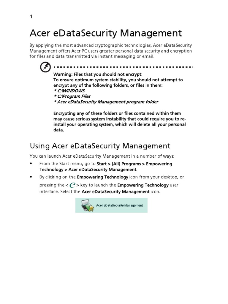 Acer Ed at A Security Management | PDF