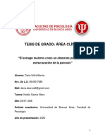 Tesis de Grado: Área Clínica: "El Estrago Materno Como Un Elemento Posible en La Estructuración de La Psicosis"