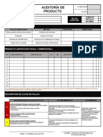 Evaluación de Auditoria de Producto