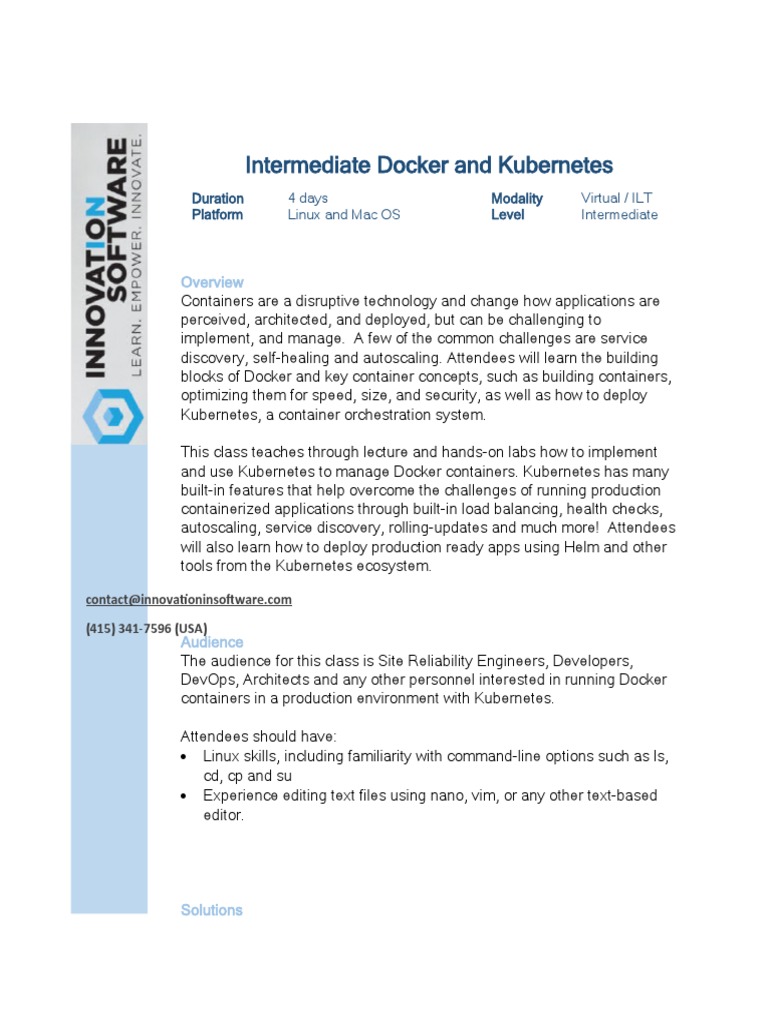 Intermediate Docker and Kubernetes | PDF | Computer Networking ...