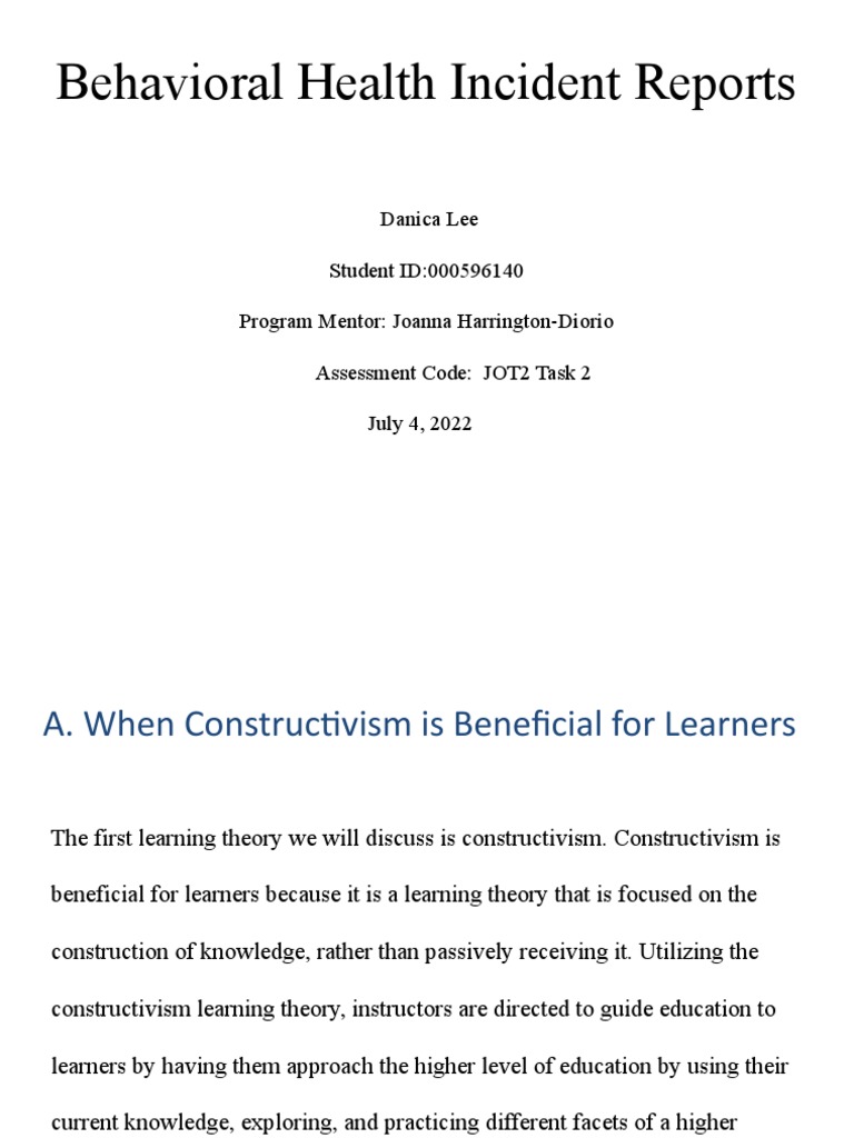 Behavioral Health Incident Reports | Download Free PDF | Learning ...