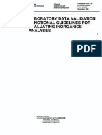 Laboratory Data validation funtional guidelines for evaluating inorganics analyses