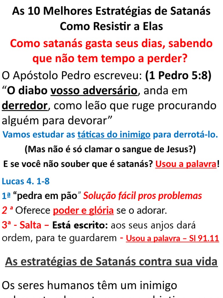 Estratégias de Satanás e Como Vencer | PDF | Oração | Jesus
