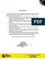 Declaración Jurada de Responsabilidad