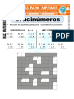 Ficha de Crucinumeros para Segundo de Primaria